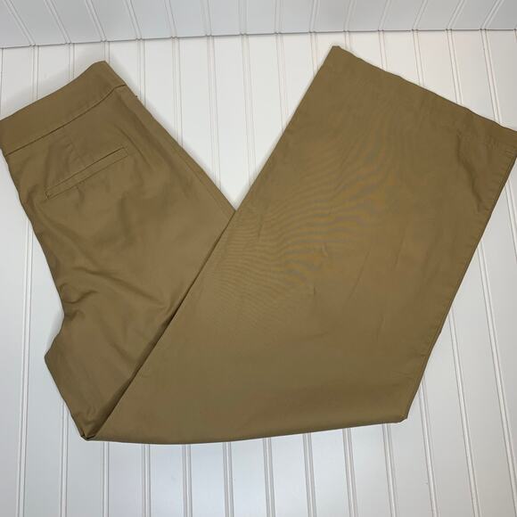 LOFT Khaki Wide Leg Pleat Front Trousers Pants Sz 0 - Picture 1 of 10